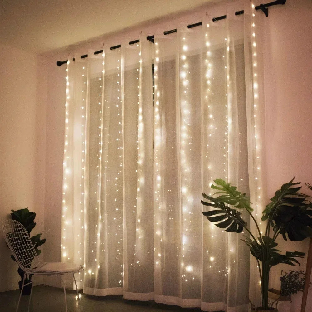 Christmas Lights Curtain  Decorations For Home 2025
