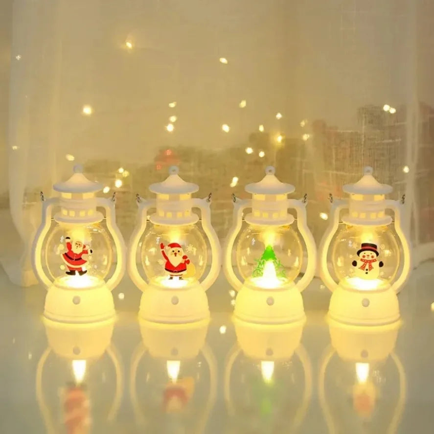 LED Lantern Lights Santa Claus