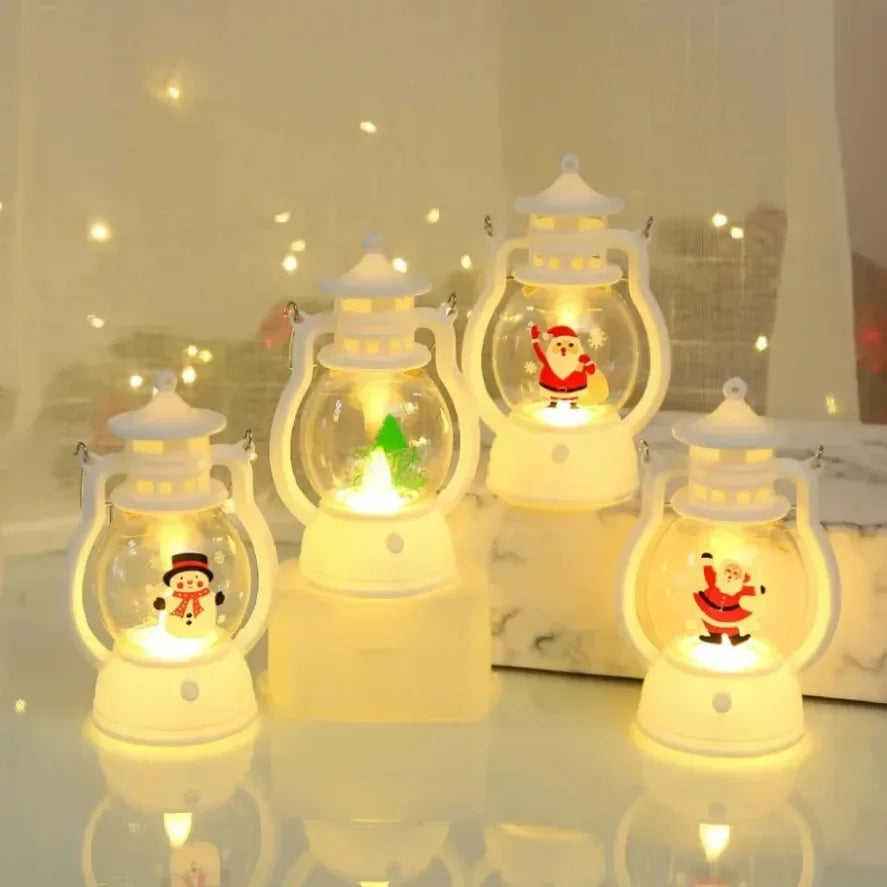 LED Lantern Lights Santa Claus