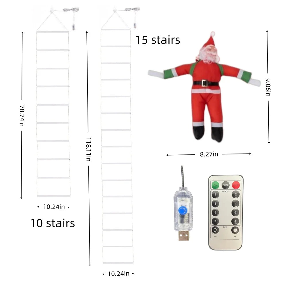 2m/3m Santa Claus ladder light