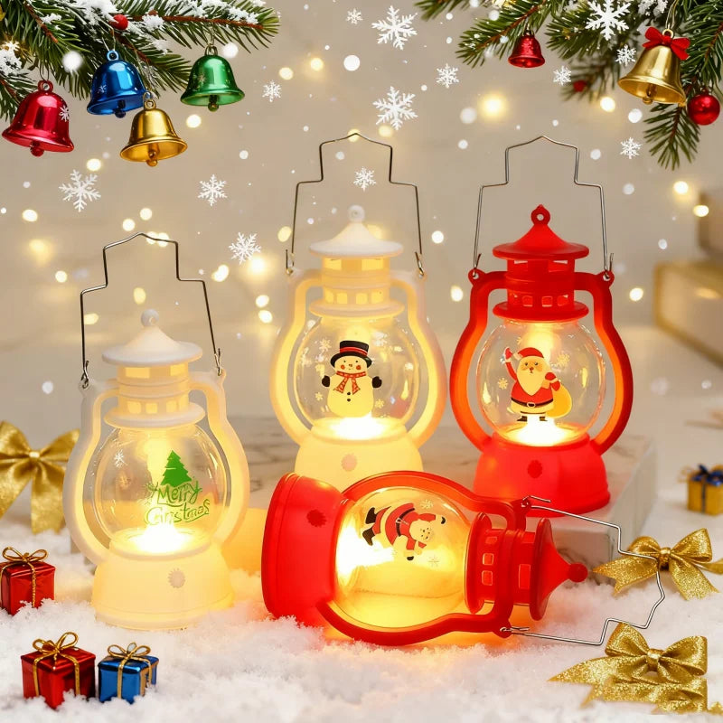 LED Lantern Lights Santa Claus