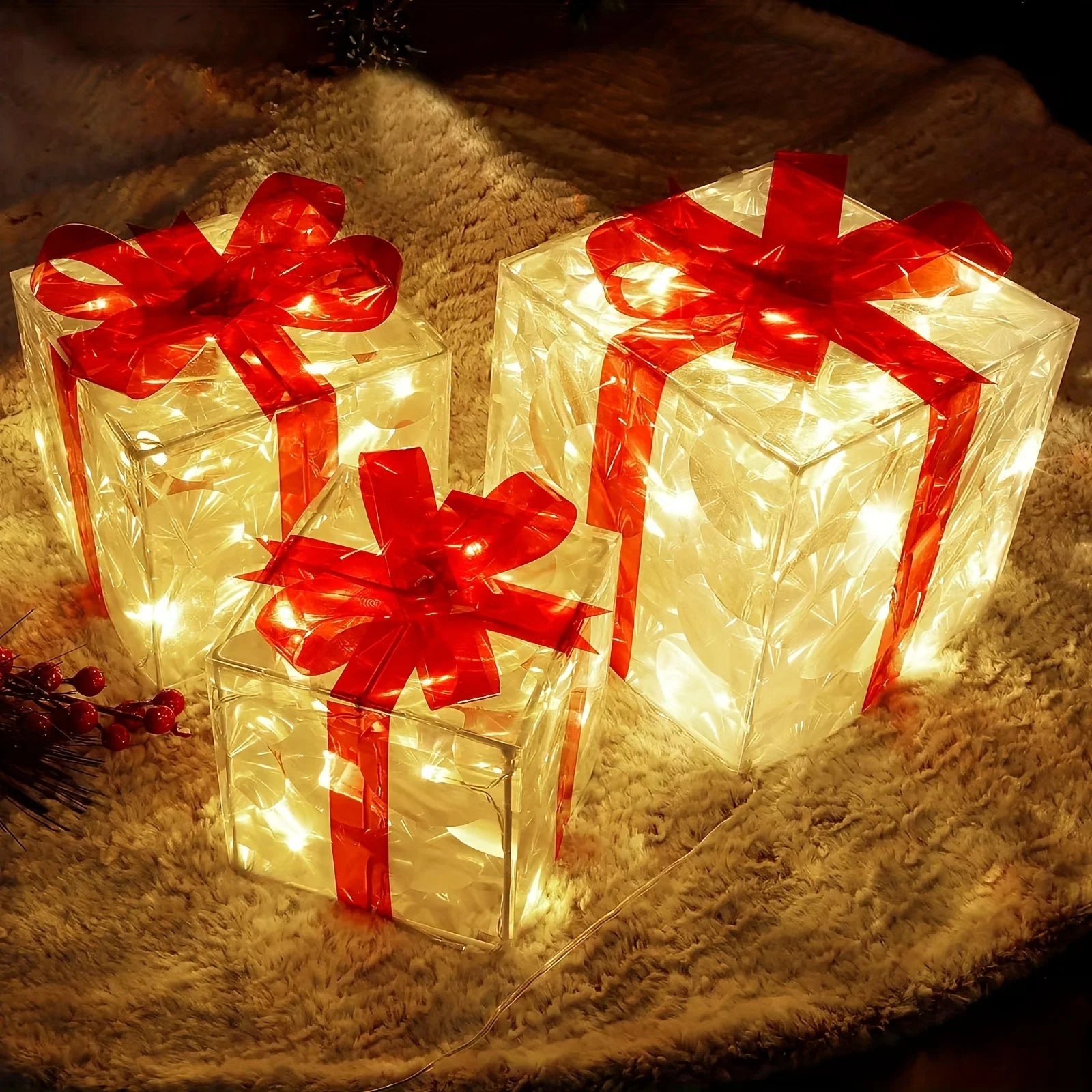 3 Sets Of Christmas LED Light Cubes