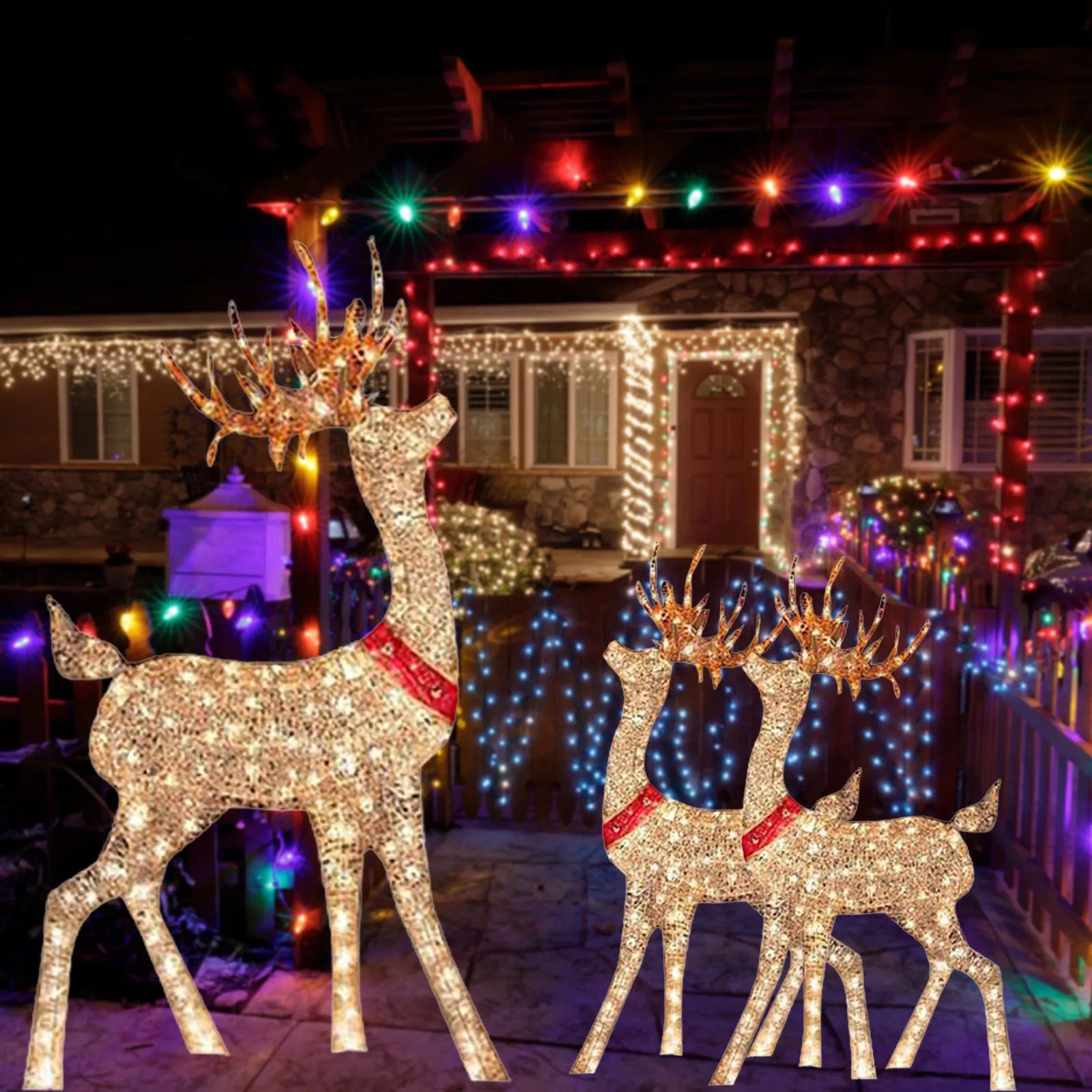 Lighted Christmas Deer Outdoor Decoration