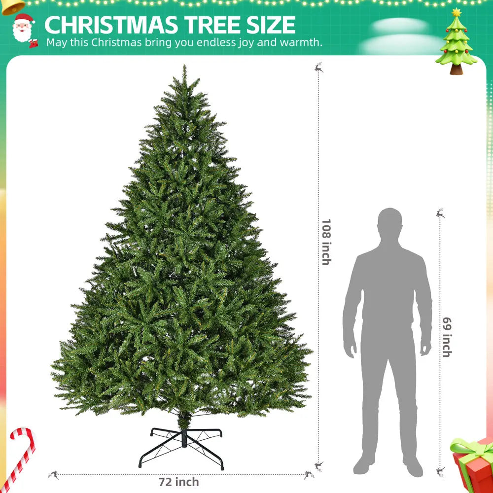 9ft Unlit Hinged Christmas Tree