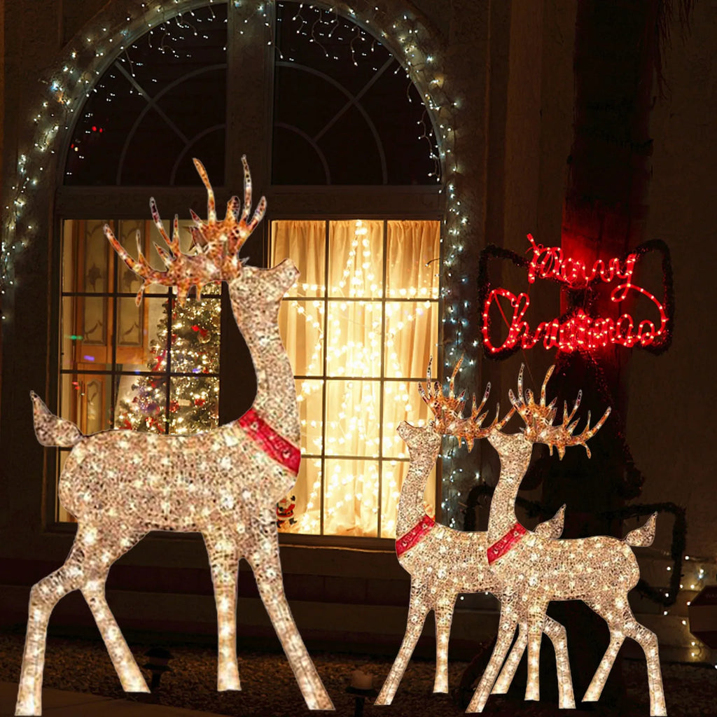 Lighted Christmas Deer Outdoor Decoration