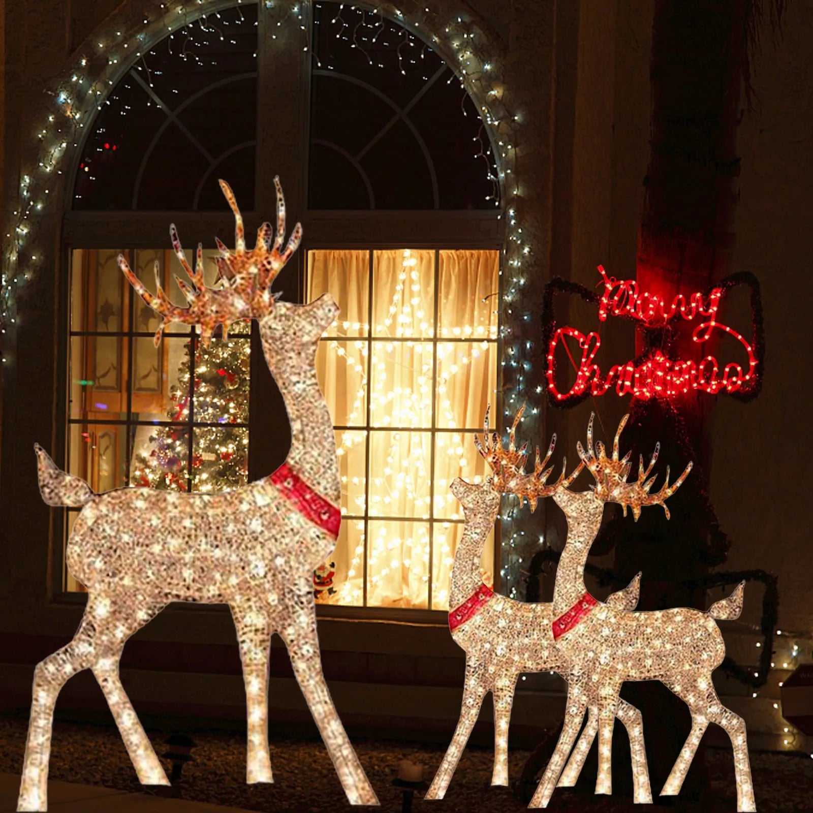 Lighted Christmas Deer Outdoor Decoration