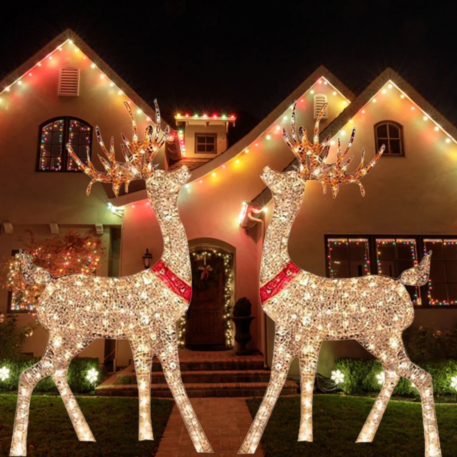 Lighted Christmas Deer Outdoor Decoration