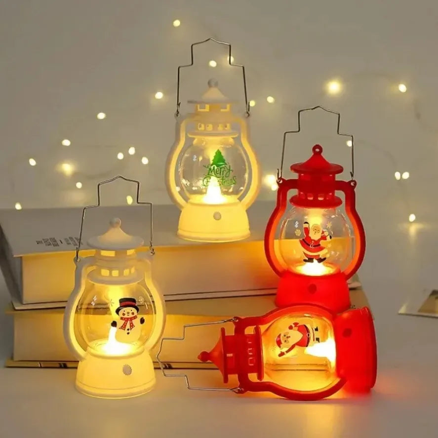 LED Lantern Lights Santa Claus