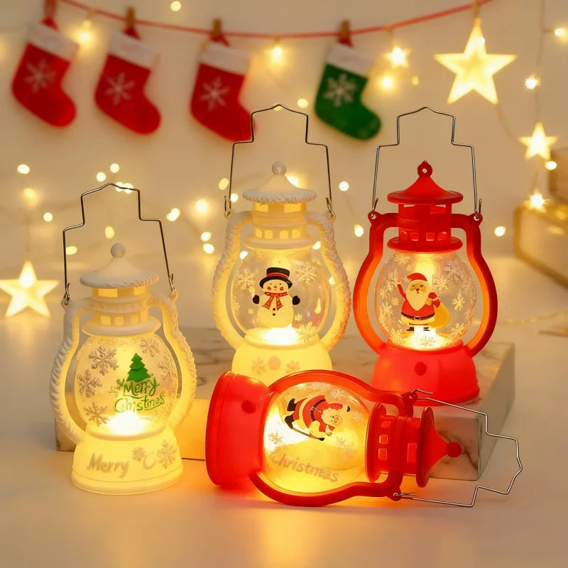 LED Lantern Lights Santa Claus