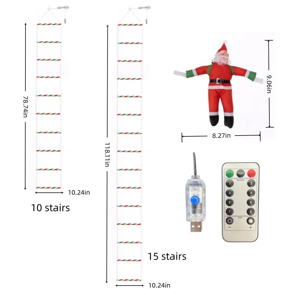 2m/3m Santa Claus ladder light