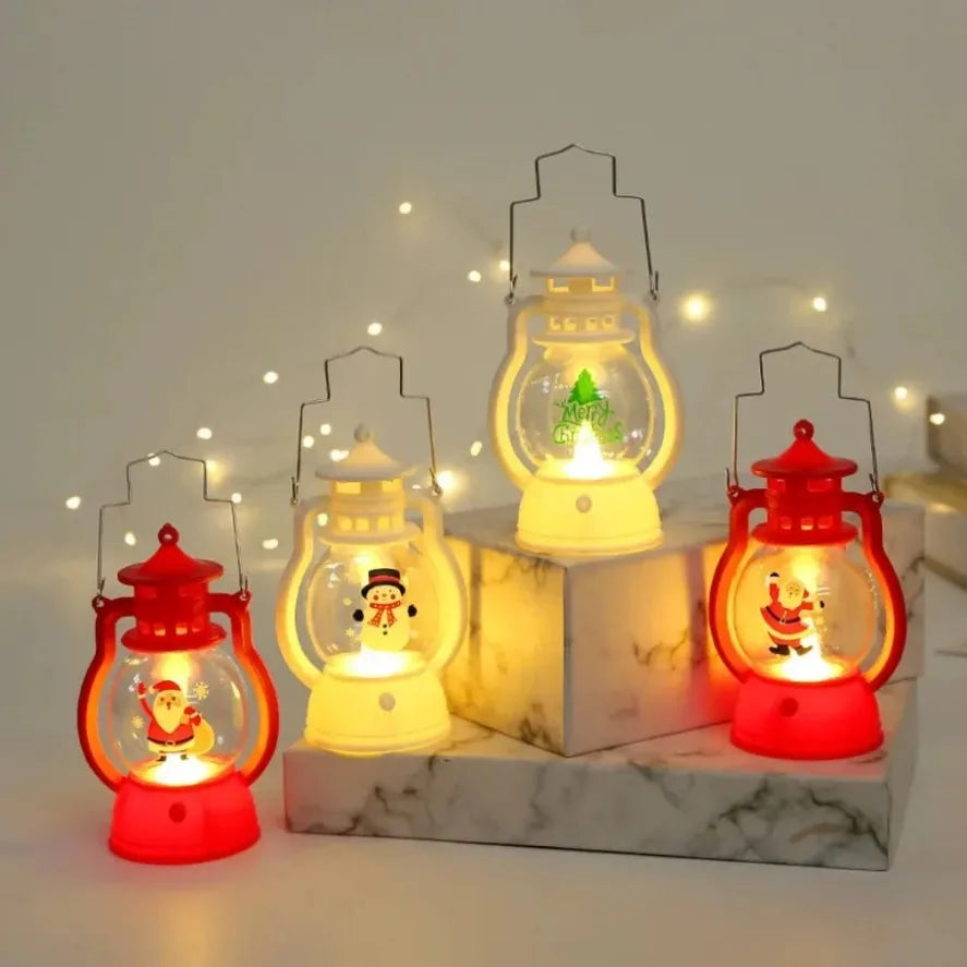 LED Lantern Lights Santa Claus