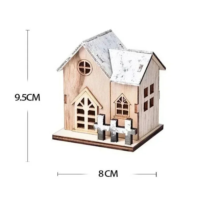 LED Light Wooden House Cabin